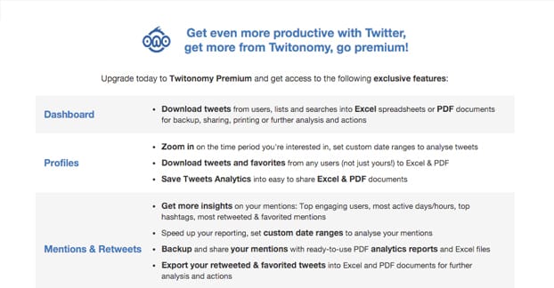 Twitonomy Premium