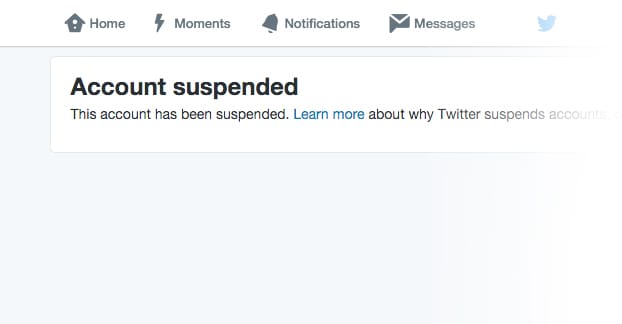 Twitter Account Suspended