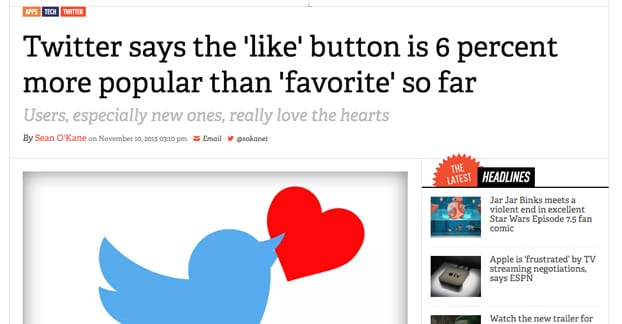 Twitter Like Button More Popular