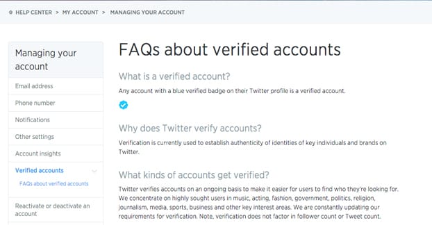 Twitter Verification Page