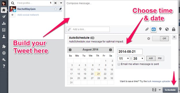 Scheduling on Hootsuite