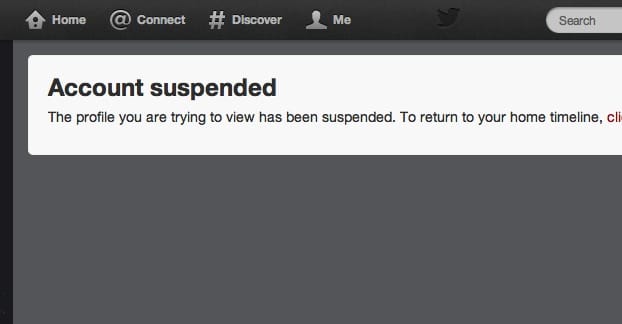 Twitter Account After Being Suspended