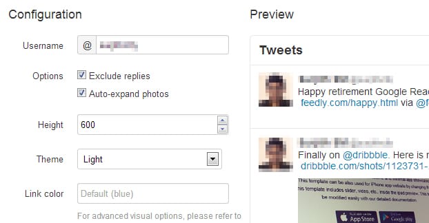 Twitter Embed Timeline Example