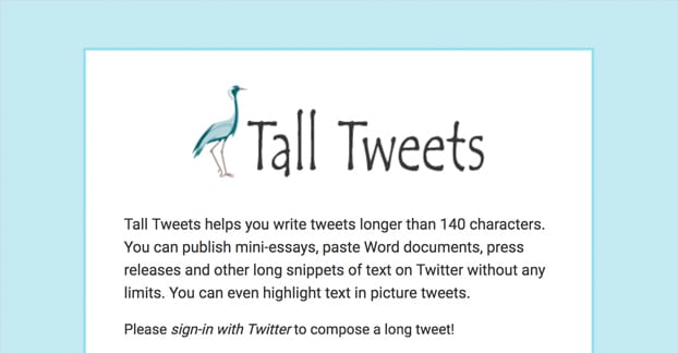 Tall Tweets Website