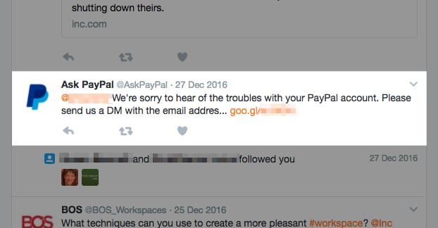 Paypal Customer Support Twitter