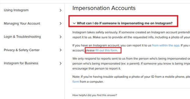Instagram Impersonation