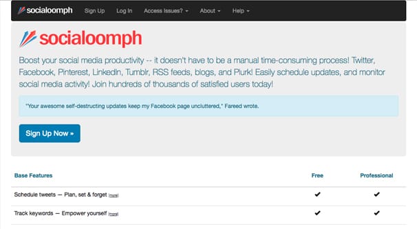 Social Oomph Homepage