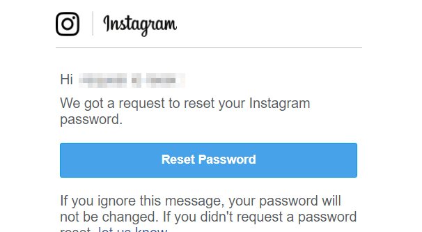 Reset Password Instagram Email