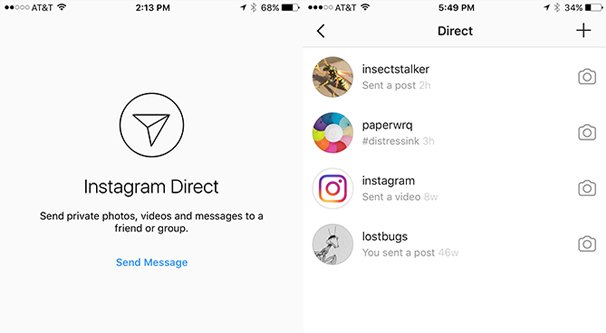 Instagram Direct Messaging List