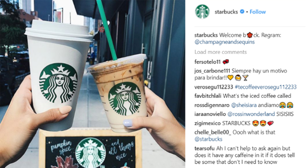 Example Starbucks User Generated Content