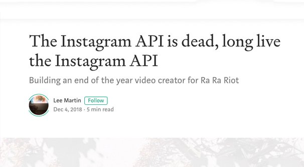 Instagram API Dead
